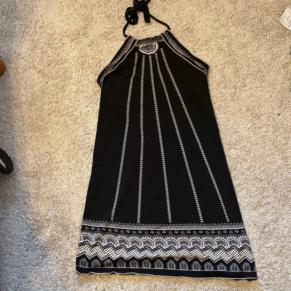 Max Studio Black and White Backless Dress